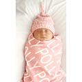 Personalized Baby Swaddle Blanket And/Or Knot Hat - Petunias By Kelly Organic Personalized