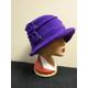 Fleece Lined Purple Hat - Pleated Top-Downton Abbey Hat-Womens Winter Hat-1930-Ladies Hat-Cloche Hat