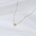 14K Gold Roundel Diagonalcut Beads Necklace. Gold Box Chain