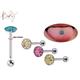 Tongue Ring, Straight Barbell Piercing | 1.6mm 14G Flat Top Bars With Coated Cz Crystals Studs, Bar