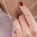 30Th Birthday Floating Circle Necklace With Birthstones