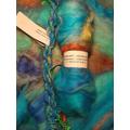 Wonderland Art Yarn/17. The Mock Turtle Turquoise Jade Copper Sea Green Mint Blue 50G Merino Silk Knitting Crochet