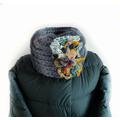 Grey Neck Warmer For Women, Artistic Winter Scarf, Statement Woolen Snood, Chunky Knit Cowl, Unique Gift Women