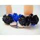 Girls Black & Blue Ruffle Tutu Socks/Infant Socks. Tutu Socks Anklets .black