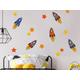 Colourful Rocket Wall Sticker Pack, Space Stickers, Stickers For Walls, Themed Room, Decor