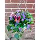 Hanging Basket With Artificial Flowers | Poppy & Daisy Planter Faux Ivy & Garden Outdoor Décor
