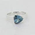 Natural Blue Topaz Trillian Shape Deep Gemstone Ring || 925 Sterling Silver Handmade High Quality Fancy Stone