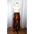 1990's Primitive Print Pants Palazzo Ankle Length Wide Leg Small To Medium