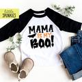 Mama Is My Boo Raglan, Halloween Baseball Tee, Black & Orange Fall Shirt