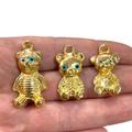 Teddy Bear Family 24Kt Gold Plated Charms, 3 Charms Pack