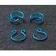 Four Piece Set Of Fake Body Jewellery Teal Septum Ring, Piercing, Nose Ear Cuff, Septum, Ring