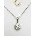 18Carat White Gold Diamond Halo Pendant & Chain Necklace 0.25Cts G-Si