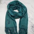 Teal Blue Pashmina Cat Print Scarf Wrap Gift For Lover Her Christmas For Women