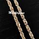 Rope Chain Necklace, Diamond Cut Rope Chain Cut Solid 14K Yellow Gold Finish Necklace 16" To 30