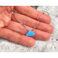 Opal Cloud Necklace, White Blue Necklace Women Mom Mother Girl Sister Friend, Pendant Jewelry