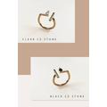 Gold Rings For Women, Minimalist Ring, Israeli Jewelry, Open Cross Black Stone Gemstone Square Bar Ring