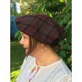 Prudence Lyn Beret Black & Brown Tartan