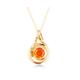 Round Pendant Fire Opal Necklace-Orange Necklace-Gold Tone Necklace-Simple Necklace Spiral-October Birthstone Necklace-Circle
