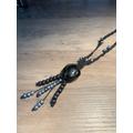 Macrame Necklace | Obsidian Natural Crystal Chakra Pagan Wicca Witchcraft Protection