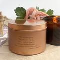 Sympathy Candle, Soy Wax Scented Woodwick Candle | Design - Walk Away Rose Gold Tin