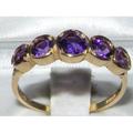 18K Solid Yellow Gold Natural Amethyst Delicate Wave Eternity Band Anniversary Ring - Made in England Customize Platinum, 9K, 10K, 14K, 18K