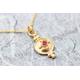 Gold Ruby Necklace, Pendant Solid 22K Jewelry, 18K 14K Coin Necklace