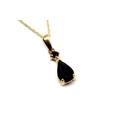 9Ct Gold Sapphire Teardrop Necklace Pendant & 18