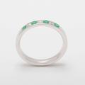 Platinum, 18K Or 14K White Gold Natural Channel Set Diamond & Emerald Womens Eternity Ring - Customizable in Other Gemstones & Metals