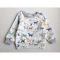 White Baby Pullover With Forest Animals/Pastel Colors Sweatshirt Babyboy /White Organic Jumper For A