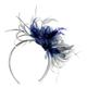 Caprilite Grey Silver & Navy Blue Fascinator On Headband Aliceband UK Wedding Ascot Races Loop