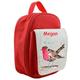 Personalised Robin Childrens Lunch Bag, Box, Insulated, Cool School Kids Red, Blue, Pink
