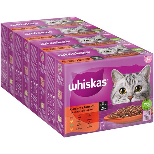 48x85g 7+ Klassische Auswahl in Sauce Megapack Whiskas Senior Frischebeutel Katzenfutter nass