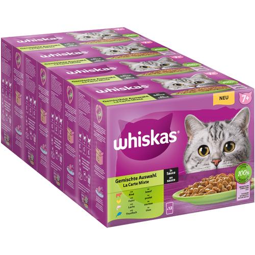 48x85g 7+ Gemischte Auswahl in Sauce Megapack Whiskas Senior Frischebeutel Katzenfutter nass