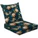 2-Piece Deep Seating Cushion Set Blooming Protea flowers botanical garden night moon shine stars Outdoor Chair Solid Rectangle Patio Cushion Set