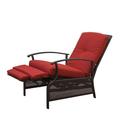Domi Outdoor Living Adjustable Recliner Chair Metal Reclining Lounge Chair Remova Patio Chair