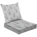 2-Piece Deep Seating Cushion Set artistic fruits leaves plants grey fabric texture modern seamless Outdoor Chair Solid Rectangle Patio Cushion Set