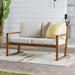 Walker Edison Modern Solid Wood Slat-Back Outdoor Loveseat Brown