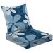 2-Piece Deep Seating Cushion Set Blue flower shapes seamless Abstract floral Summer holiday backdrop Outdoor Chair Solid Rectangle Patio Cushion Set