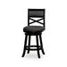 30 Bar Height X-Back Swivel Stool Espresso Finish Charcoal Fabric Seat