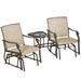 Outsunny Double Patio Glider With Tea Table Tempered Glass Outdoor Garden