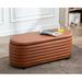 Guyou Storage Ottoman Bench Upholstered Faux Leather Modern End of Bed Stool Entryway Bench with Safety Hinges for Bedroom Living Room Hallway Brown