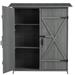 SESSLIFE Wooden Storage Shed 3-tier Removable Shelves Outdoor Storage Cabinet Vertical Garden Shed for Tools Garden Accessories Gray Outside Storage Sheds TE2761