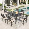 Sophia & William 7-Piece Outdoor Patio Dining Set Cushioned Chairs and Steel Table