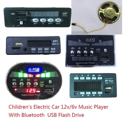 Lecteur de musique de voiture électrique pour enfants Bluetooth son de klaxon affichage de la