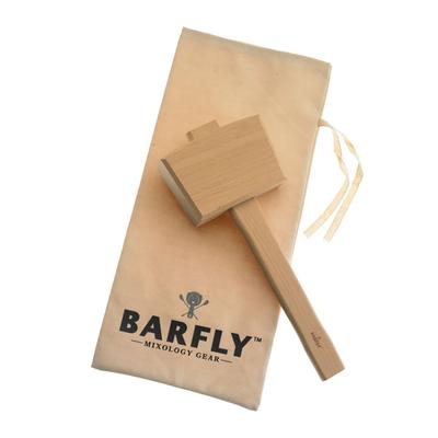 Barfly M37104 Wood Ice Mallet & Lewis Ice Bag, Tan, Beige