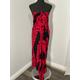 New Rayon Red On Black Torch Ginger Flower Pareo/Sarong Beach Cover Up Or Wrap