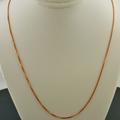 14K Rose Gold 1.1mm Square Wheat Pendant Chain Necklace | 16, 18 Or 20