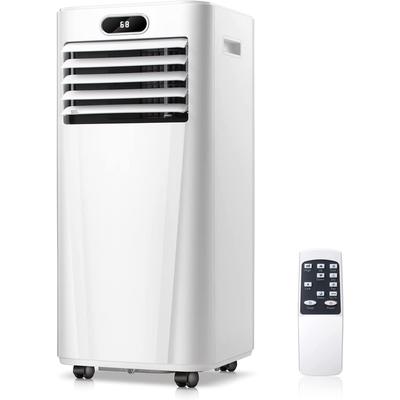 8,000/10000 BTU Portable Air Conditioner, Portable AC with Remote,3-in-1,Digital Display/24Hrs Timer, White&Silver