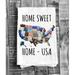 East Urban Home Sweet Home USA Patriotic Flour Sack Tea Towel Flour Sack, Cotton in Pink | 27 H x 27 W in | Wayfair