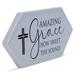 Trinx Gizel Amazing Grace How Decorative Plaque Porcelain/Ceramic in Black/White | 1.9 H x 4.6 W x 1 D in | Wayfair